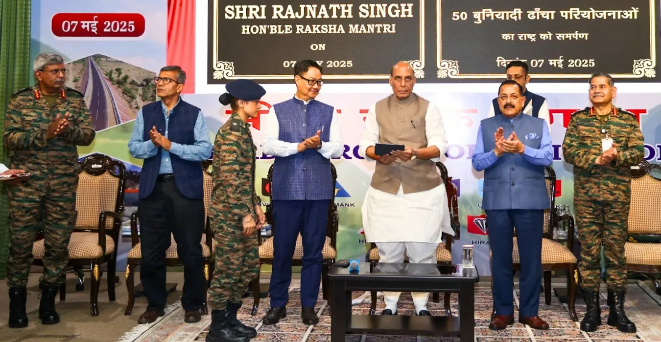 Rajnath Singh Dedicates 50 Strategic Infrastructure Projects Worth ₹1,879 Cr on BRO’s 66th Raising Day
